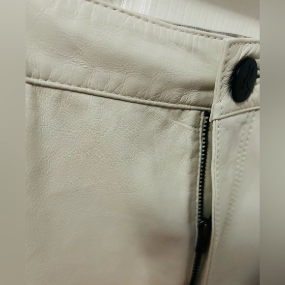 One Teaspoon Bandits Low Waist Chaos Walking Leather Shorts - White - Picture 10 of 12